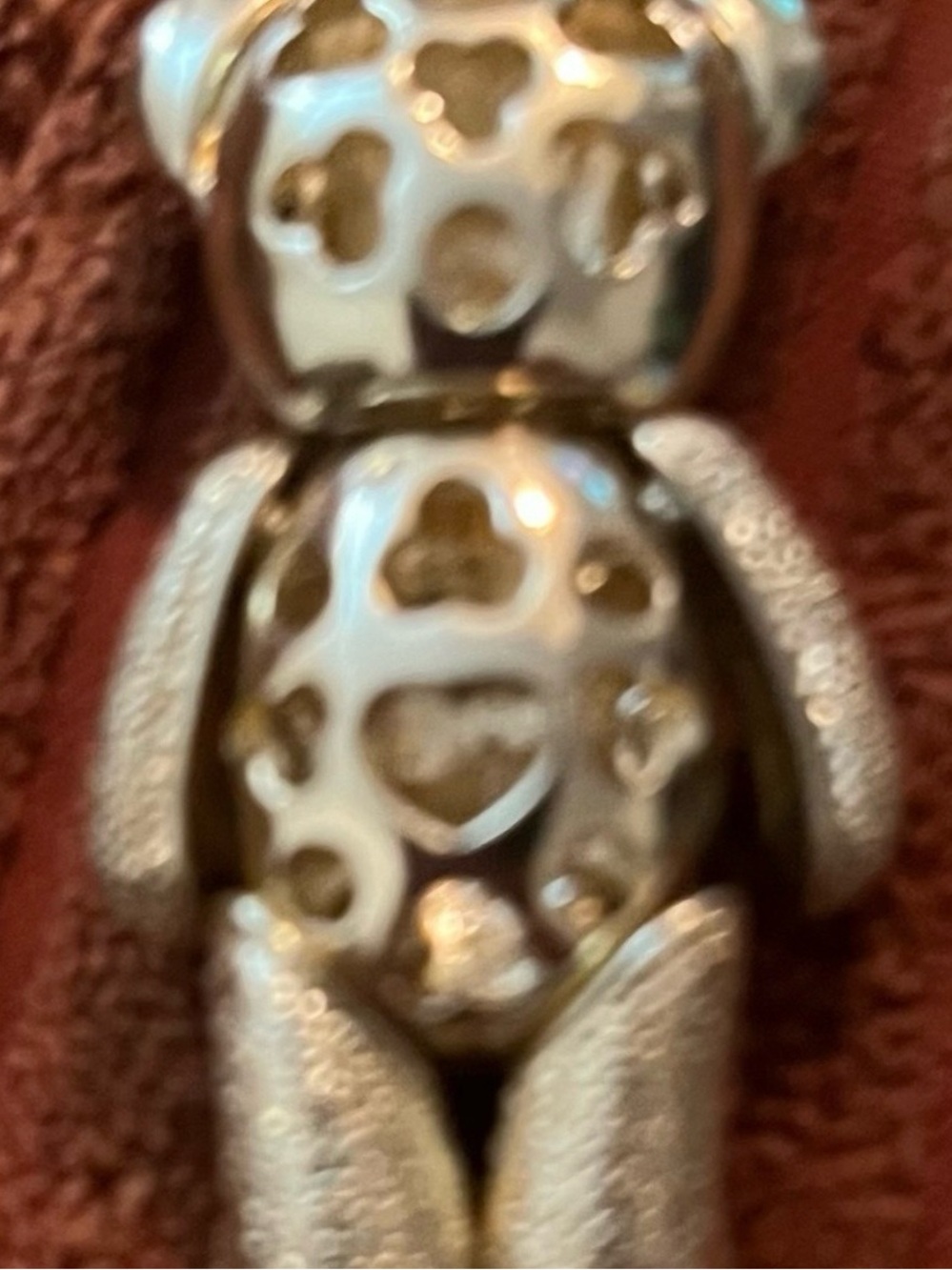 Betsey Johnson Gold Teddy Bear Necklace with Multicolor Crystals - Picture 2 of 4
